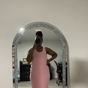 Pink Sleeveless Maxi Dress